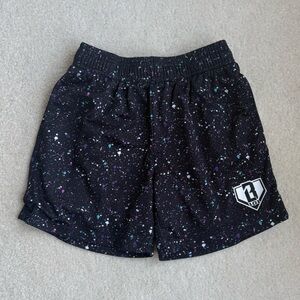 Kids Black and Purple Speckled Shorts